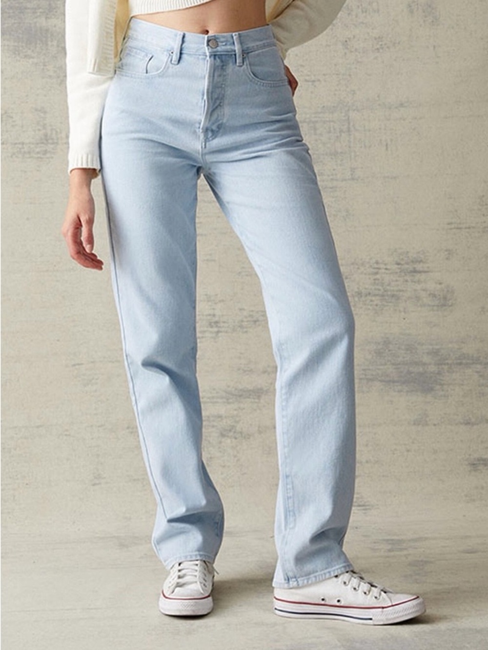 PacSun Light Blue High-Rise Straight Jeans - Women